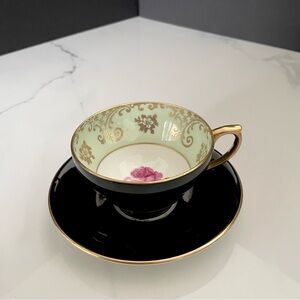 Black Rose Cup & Saucer - Windsor Bone China